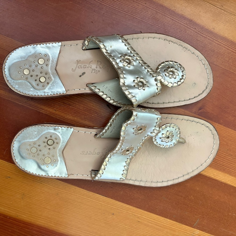Jack Rogers Gold Slip-On Sandals